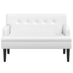 vidaXL Bankje met rugleuning 112x65,5x75 cm kunstleer wit