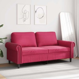vidaXL Tweezitsbank 140 cm fluweel wijnrood