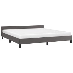 vidaXL Bedframe met hoofdeinde zonder matras 160x200 cm grijs