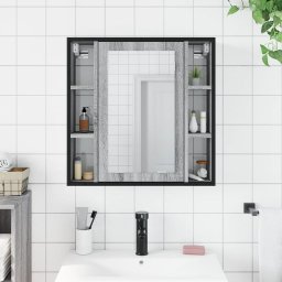 vidaXL Badkamerspiegelkast 60x16x60 cm bewerkt hout grijs sonoma eiken