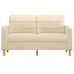 vidaXL Tweezitsbank 140 cm stof crèmekleurig