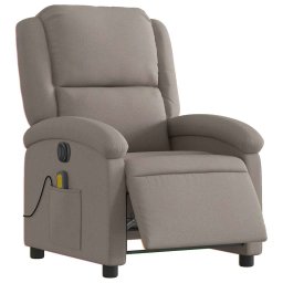 vidaXL Massagestoel elektrisch verstelbaar stof taupe