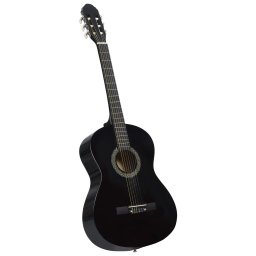 vidaXL Gitaar klassiek beginner met tas 4/4 39" zwart