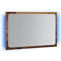 vidaXL Badkamerspiegel met LED 60x8,5x38 cm oud houtkleurig