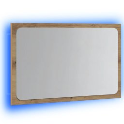 vidaXL Badkamerspiegel met LED 60x8,5x38 cm artisanaal eikenkleurig