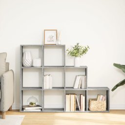 vidaXL Kamerscherm / boekenkast 3-laags 137,5x29x103,5 cm hout grijs