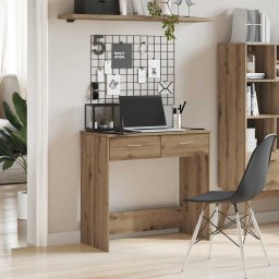 vidaXL Bureau 80x40x75 cm bewerkt hout artisanaal eikenkleurig