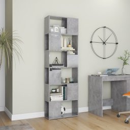 vidaXL Boekenkast/kamerscherm 60x24x186 cm bewerkt hout betongrijs