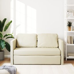 vidaXL Slaapbank vloermodel 2-in-1 112x174x55 cm kunstleer crèmekleur