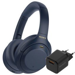Sony WH-1000XM4 Blauw + BlueBuilt Quick Charge Oplader met Usb A Poort 18W Zwart