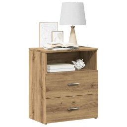 vidaXL Nachtkastjes 2 st 50x32x60cm bewerkt hout artisanaal eikenkleur