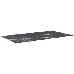 vidaXL Tafelblad 120x65 cm 8 mm gehard glas met marmeren design zwart