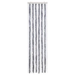 vidaXL Vliegengordijn 56x200 cm chenille grijs en wit
