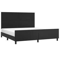 vidaXL Bedframe met hoofdbord kunstleer zwart 160x200 cm