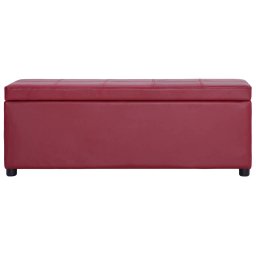 vidaXL Bankje met opbergvak 116 cm kunstleer wijnrood