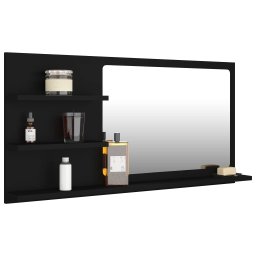vidaXL Badkamerspiegel 90x10,5x45 cm bewerkt hout zwart