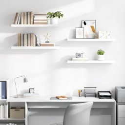 vidaXL Wandschappen zwevend 4 st 90x23,5x3,8 cm MDF hoogglans wit