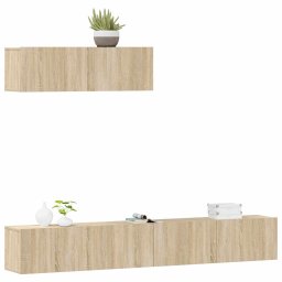 vidaXL 3-delige Tv-meubelset bewerkt hout sonoma eikenkleurig