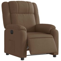 vidaXL Fauteuil verstelbaar elektrisch stof bruin