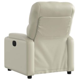 vidaXL Fauteuil verstelbaar kunstleer crèmekleurig
