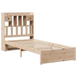 vidaXL Bed met boekenkast zonder matras massief grenenhout 75x190 cm