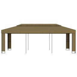 vidaXL Prieel met dubbel dak 180 g/m² 3x6 m taupe