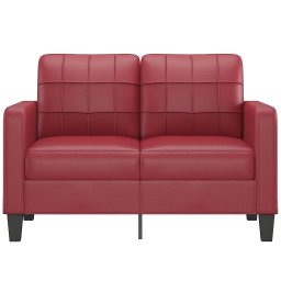 vidaXL Tweezitsbank 120 cm kunstleer wijnrood