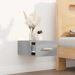 vidaXL Nachtkastje wandgemonteerd 35x35x20 cm grijs sonoma eikenkleur