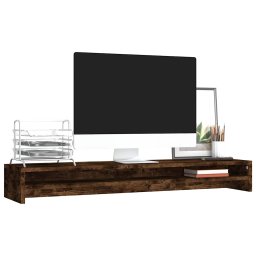 vidaXL Monitorstandaard 100x24x13 cm bewerkt hout gerookt eikenkleurig