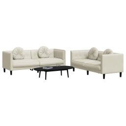 vidaXL 2-delige Loungeset met kussens fluweel crèmekleurig