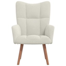 vidaXL Relaxstoel fluweel crèmewit