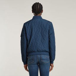 Quilted Bomberjack - Midden blauw - Dames
