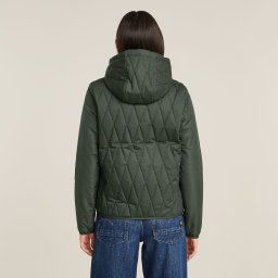 Utility Quilt Overshirt Met Capuchon - Grijs - Dames