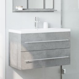 vidaXL Wastafelkast 80x38,5x48 cm bewerkt hout betongrijs