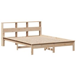 vidaXL Bed met boekenkast zonder matras massief grenenhout 120x190 cm