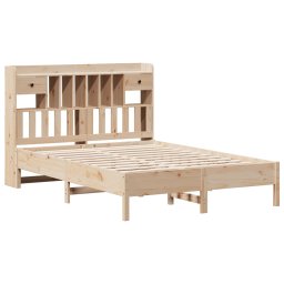 vidaXL Bed met boekenkast zonder matras massief grenenhout 135x190 cm