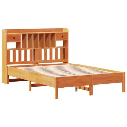 vidaXL Bed met boekenkast zonder matras grenenhout wasbruin 150x200 cm