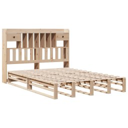 vidaXL Bed met boekenkast zonder matras massief grenenhout 140x190 cm
