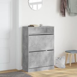 vidaXL Schoenenkast met 2 klaplades 80x34x116 cm betongrijs