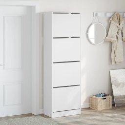 vidaXL Schoenenkast met 4 klaplades 60x34x187,5 cm wit