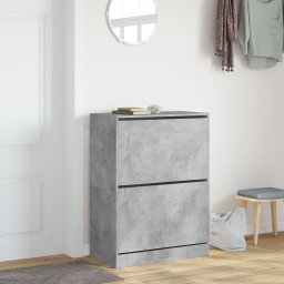 vidaXL Schoenenkast met 2 klaplades 80x42x108 cm betongrijs