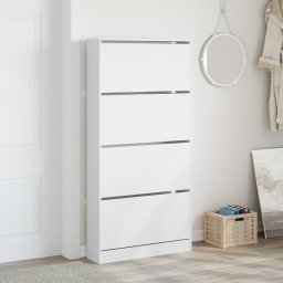 vidaXL Schoenenkast met 4 klaplades 80x21x163,5 cm wit