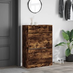 vidaXL Schoenenkast met 2 klaplades 80x34x116 cm gerookt eikenkleurig