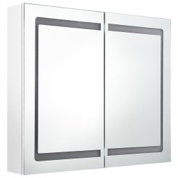 vidaXL Badkamerkast met spiegel en LED 80x12x68 cm glanzend wit