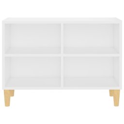 vidaXL Tv-meubel met massief houten poten 69,5x30x50 cm wit