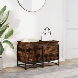vidaXL Opbergbox met deksel 80x40x51,5 cm bewerkt hout gerookt eiken