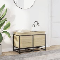 vidaXL Opbergbox met deksel 80x40x51,5 cm bewerkt hout sonoma eiken