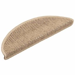 vidaXL Trapmatten zelfklevend 15 st sisal-look 56x17x3 cm zandkleurig