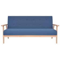 vidaXL Driezitsbank stof blauw