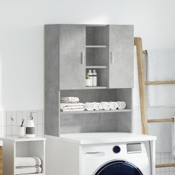vidaXL Wasmachinekast 70,5x25,5x90 cm betongrijs
